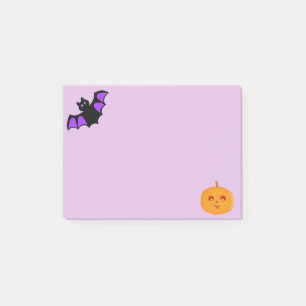 Halloweenschläger und -kürbis post-it klebezettel