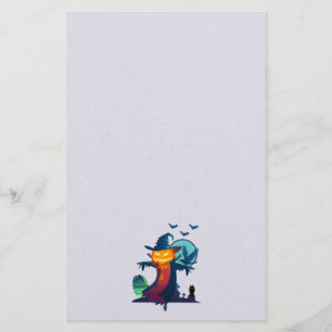 Halloweenschnecke mit Fledermaus und Schale Briefpapier