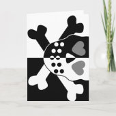 Halloweenschwarzweiss-Schädel Karte (Vorderseite)