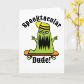 Halloweenskateboard-Monster Spooktacular Typ! Karte (Gelbe Blume)