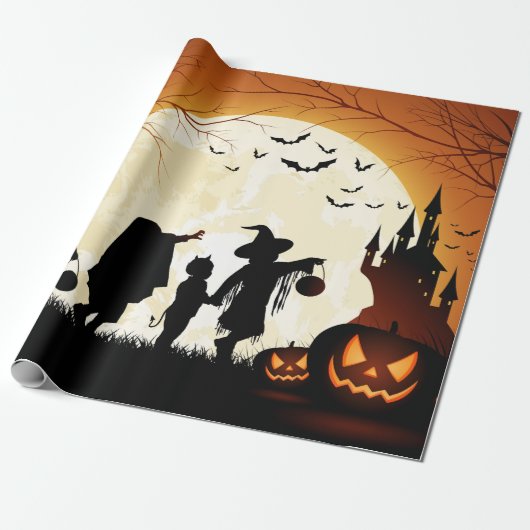 Halloweenthemenorientiertes MattPackpapier Geschenkpapier (Ungerollt)