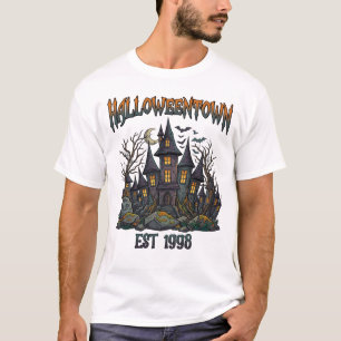 Halloweentown Est Spukhaus Gruselige Bäume Flederm T-Shirt