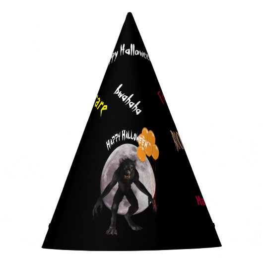 HalloweenWerewolf mit Ballonen Partyhütchen (Vorderseite)