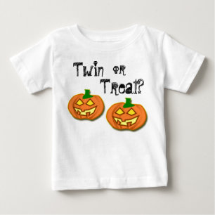 Halloweenzwillings- oder -Leckereikürbist-stück Baby T-shirt
