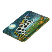 HALLOWEER GEPUNKTETER PONY & BAT KATZE WIMSICAL PO MAGNET (Linke Seite)