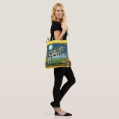 HALLOWEER GEPUNKTETER PONY UND BAT CAT Whimsical H Tasche (Am Model)