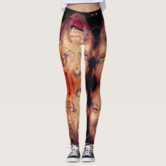 HALLOWEER SPUK GESICHT LEGGINGS (Vorderseite)