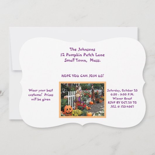 HALLOWEGE DACKEL ROAST INVITATION/ZOLLBAR EINLADUNG (Rückseite)