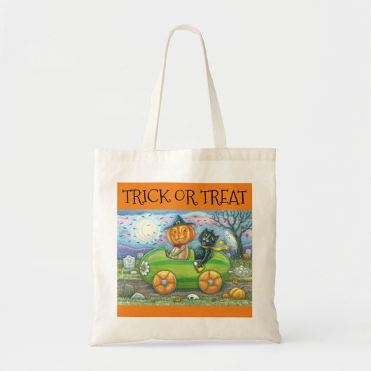 HALLOWEGE FREUNDE, JACK UND SCHWARZE KATTRICK ODER TRAGETASCHE (Vorne)