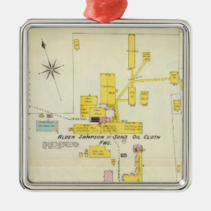 Hallowell, Kennebec County und Maine 2 Silbernes Ornament