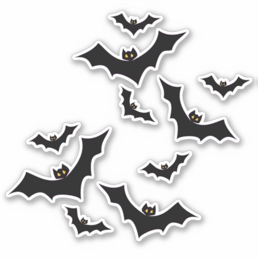 Hallowen Black Bats Aufkleber (Vorderseite)