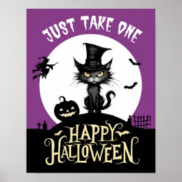 Hallowen candine schwarze Katze nehmen nur ein Sch Poster