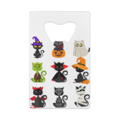 Hallowen Cat Pumpkin Hexe Ghost Skeleton Geldbeutel Flaschenöffner (Rückseite)