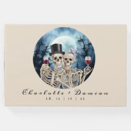 Hallowen Gothic Skulls Tarot The Lovers Wedding Gästebuch