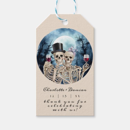 Hallowen Gothic Skulls Tarot The Lovers Wedding Geschenkanhänger (Vorderseite)