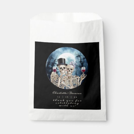 Hallowen Gothic Skulls Tarot The Lovers Wedding Geschenktütchen (Vorderseite)