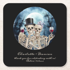 Hallowen Gothic Skulls Tarot The Lovers Wedding Rechteckiger Pappuntersetzer