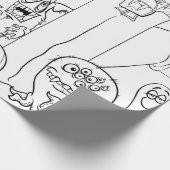 HALLOWEN HAND DRAWN MONSTER Wrapping Paper Geschenkpapier (Ecke)