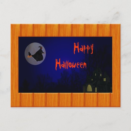 Hallowen Hexe-Postkarte Postkarte (Vorderseite)