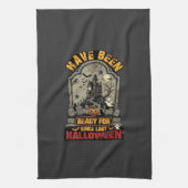 Hallowen Spukhaus Grabstein Bereit Geschirrtuch (Vertikal)