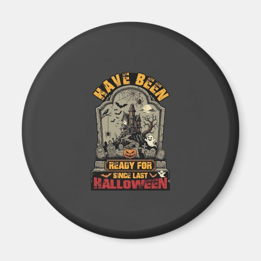 Hallowen Spukhaus Grabstein Bereit Magnet (Vorne)