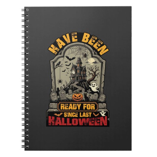 Hallowen Spukhaus Grabstein Bereit Notizblock (Vorderseite)