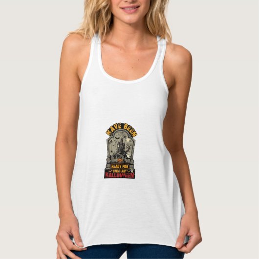 Hallowen Spukhaus Grabstein Bereit Tank Top (Vorderseite)
