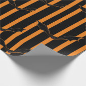 Hallowen Streifen und Fledermäuse Geschenkpapier (Ecke)