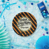 Hallowen Streifen und Fledermäuse Pappteller (Party)