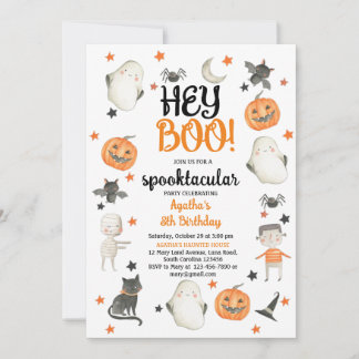 HALLOWENER GEBURTSTAG EINLADUNG HEY BOO GHOST