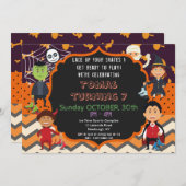 HALLOWENER KOSTENGEBURTSTAG-EINLAGE| KIDS EINLADUNG (Vorne/Hinten)