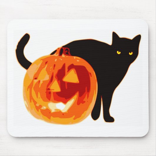 HALLOWEWEE SCHWARZE KATZE UND PUMPKIN MOUSEPAD (Vorne)
