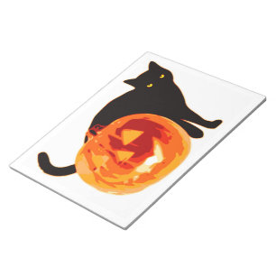 HALLOWEWEE SCHWARZE KATZE UND PUMPKIN NOTIZBLOCK
