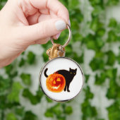 HALLOWEWEE SCHWARZE KATZE UND PUMPKIN SCHLÜSSELANHÄNGER (Hand)