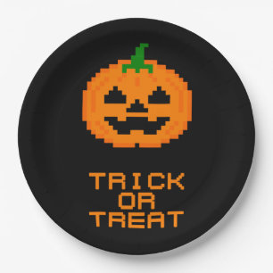 HALLOWEWEEN PUMPKIN - TRICK ODER BEHANDLUNG PAPPTELLER