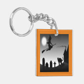 HALLOWEWEEN WITCH-SILHOUETTE MIT SCHLÜSSELANHÄNGER (Vorderseite links)