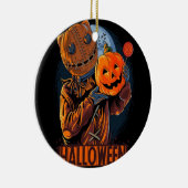 HALLOWEWEITE MASKED SCARECROW MAN PUMPKIN KERAMIK ORNAMENT (Rechts)