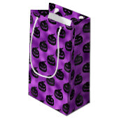 HALLOWEWEN LILA MIT SCHWARZPUMPKINEN KLEINE GESCHENKTÜTE (Rückseite Schrägansicht)