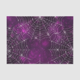 HALLOWEWEN LILA MIT SILVER SPIDER WEBS SEIDENPAPIER