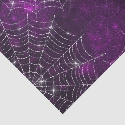 HALLOWEWEN LILA MIT SILVER SPIDER WEBS SEIDENPAPIER (Ausschnitt)