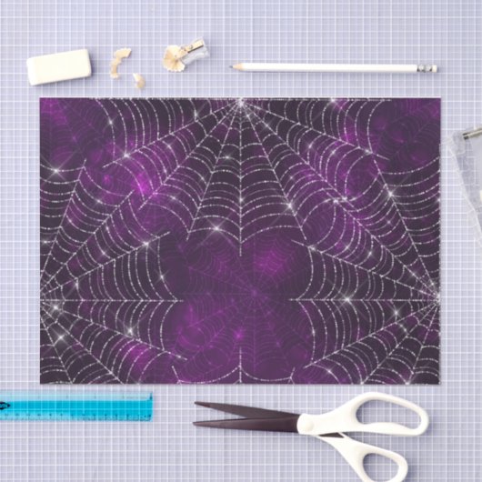 HALLOWEWEN LILA MIT SILVER SPIDER WEBS SEIDENPAPIER (Handwerk)