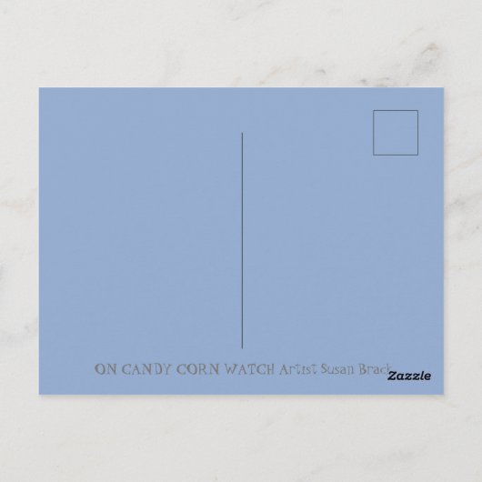 HALLOWEWEW FOLK ART BARN OWL & CANDY CORN POSTKARTE (Rückseite)