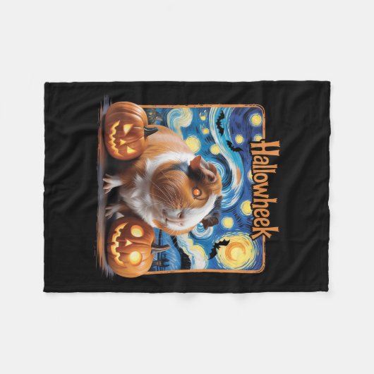 Hallowheek Guinea G Halloween Art  Fleecedecke (Vorderseite (Horizontal))