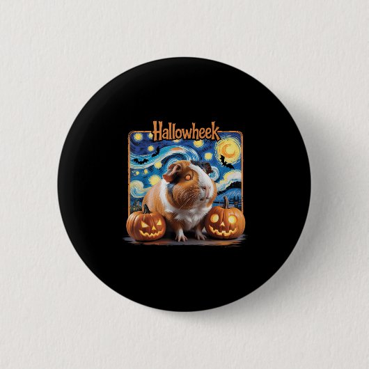 Hallowheek Guinea G Halloween Kunst Button (Vorderseite)