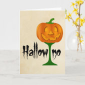 Hallowino Pumpkin Wine Glass Halloween Karte (Gelbe Blume)