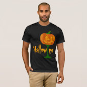 Hallowino Pumpkin Wine Glass Halloween T-Shirt (Vorne ganz)