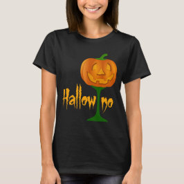Hallowino Pumpkin Wine Glass Halloween T-Shirt
