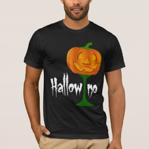 Hallowino Pumpkin Wine Glass Halloween T-Shirt