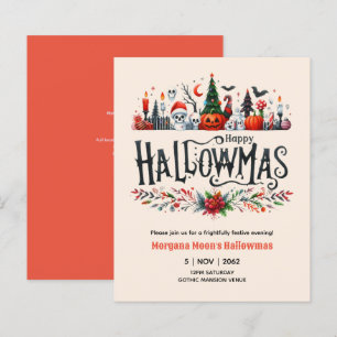 Hallowmas-Einladungen Halloween Weihnachten Mashup