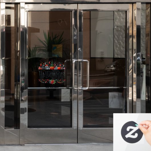 Hallowmas WINDOW DECOR Halloween Weihnachtsmashup Fensteraufkleber (Büro Tür)